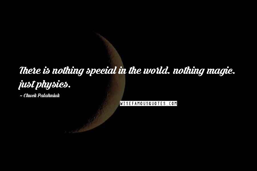 Chuck Palahniuk Quotes: There is nothing special in the world. nothing magic. just physics.