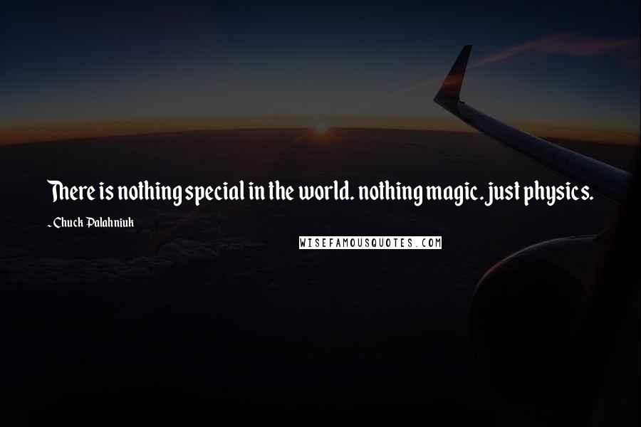 Chuck Palahniuk Quotes: There is nothing special in the world. nothing magic. just physics.