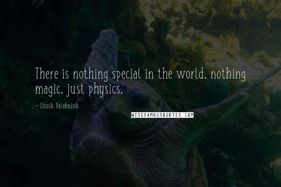 Chuck Palahniuk Quotes: There is nothing special in the world. nothing magic. just physics.