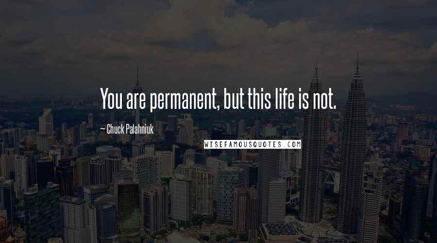 Chuck Palahniuk Quotes: You are permanent, but this life is not.