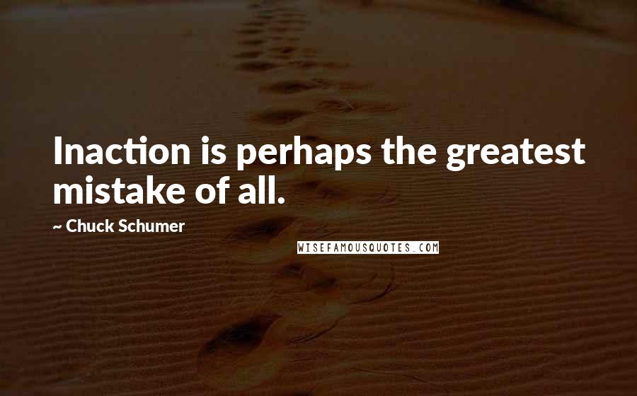 Chuck Schumer Quotes: Inaction is perhaps the greatest mistake of all.