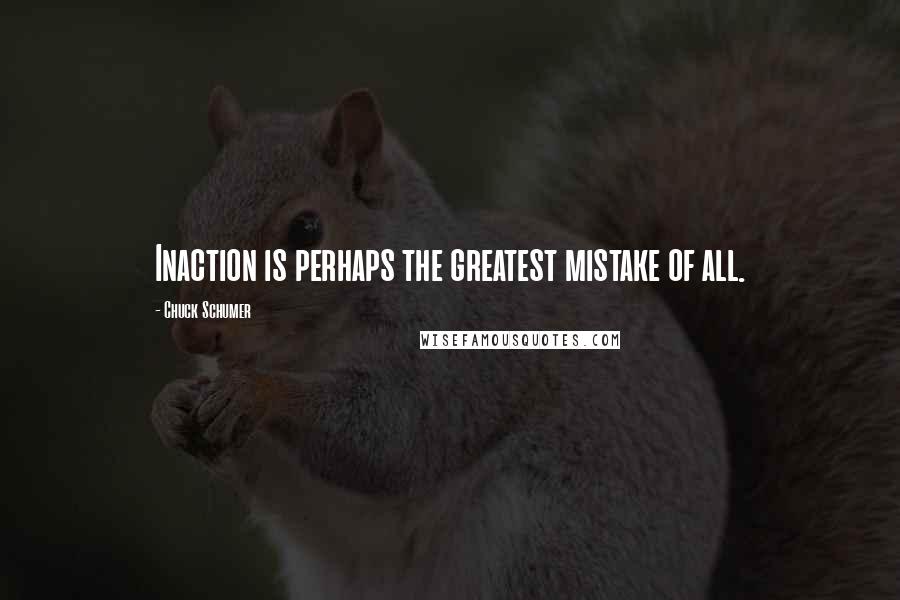 Chuck Schumer Quotes: Inaction is perhaps the greatest mistake of all.