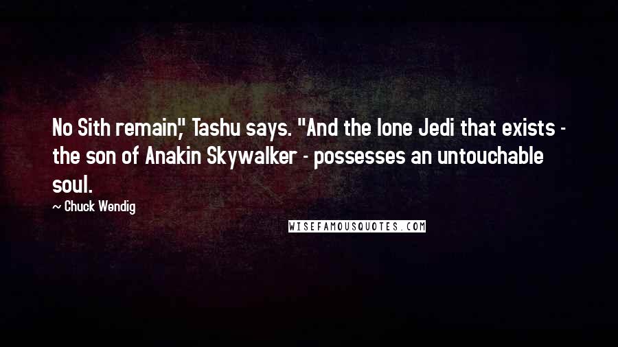 Chuck Wendig Quotes: No Sith remain," Tashu says. "And the lone Jedi that exists - the son of Anakin Skywalker - possesses an untouchable soul.