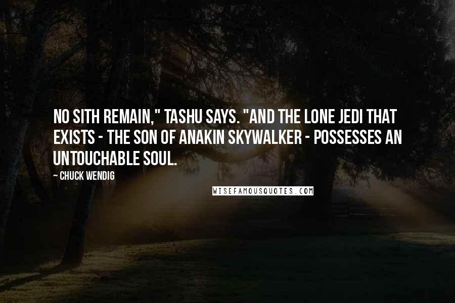 Chuck Wendig Quotes: No Sith remain," Tashu says. "And the lone Jedi that exists - the son of Anakin Skywalker - possesses an untouchable soul.