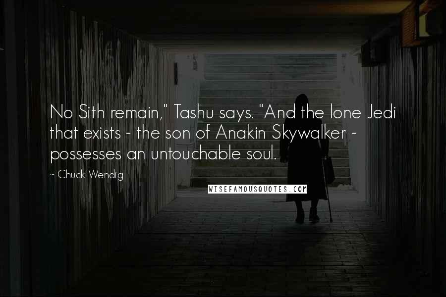 Chuck Wendig Quotes: No Sith remain," Tashu says. "And the lone Jedi that exists - the son of Anakin Skywalker - possesses an untouchable soul.