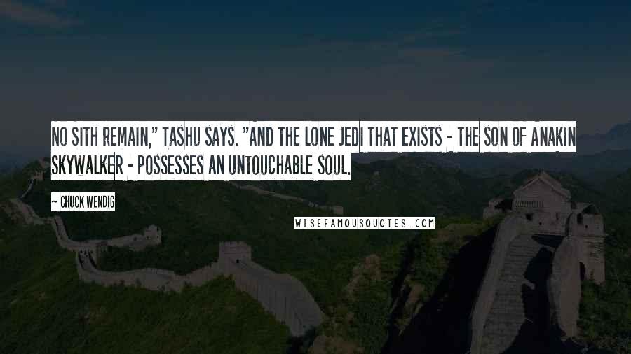 Chuck Wendig Quotes: No Sith remain," Tashu says. "And the lone Jedi that exists - the son of Anakin Skywalker - possesses an untouchable soul.