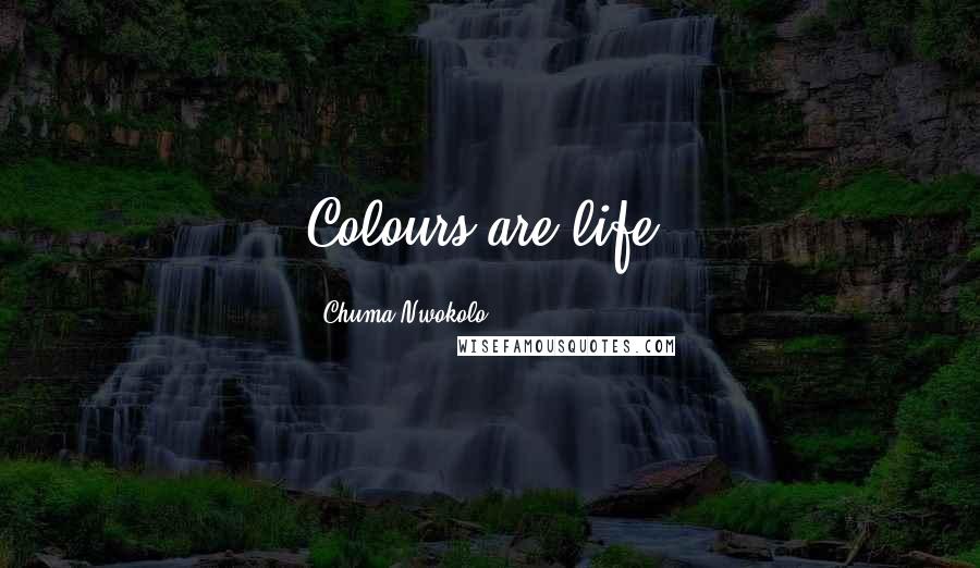 Chuma Nwokolo Quotes: Colours are life.