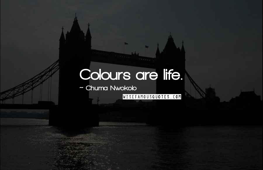 Chuma Nwokolo Quotes: Colours are life.