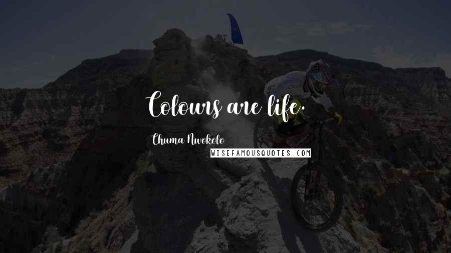 Chuma Nwokolo Quotes: Colours are life.