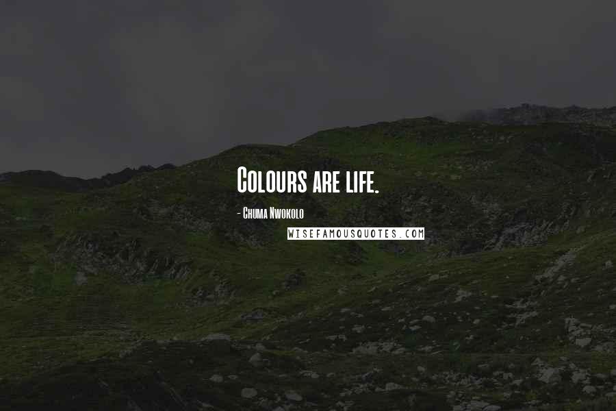 Chuma Nwokolo Quotes: Colours are life.