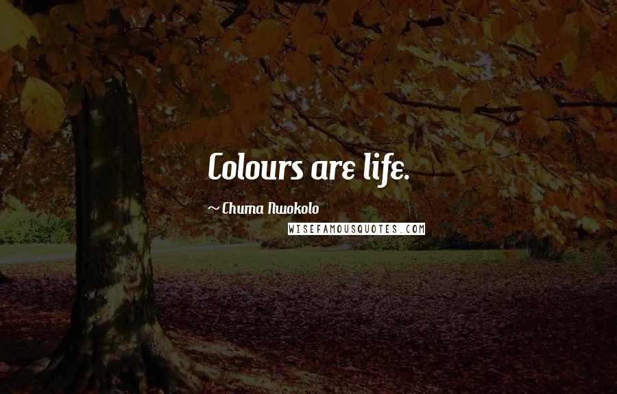 Chuma Nwokolo Quotes: Colours are life.