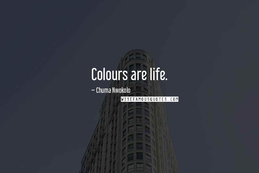 Chuma Nwokolo Quotes: Colours are life.