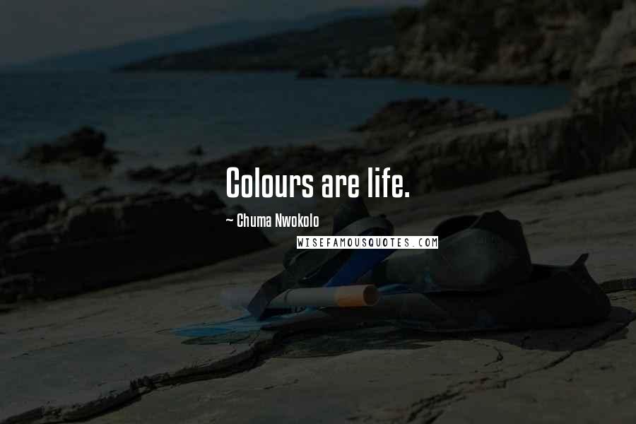 Chuma Nwokolo Quotes: Colours are life.