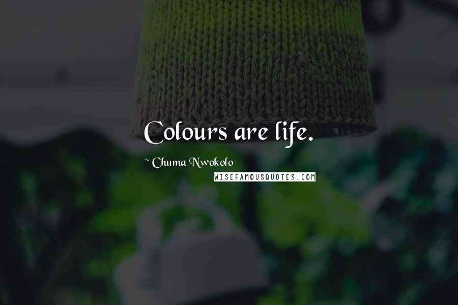 Chuma Nwokolo Quotes: Colours are life.