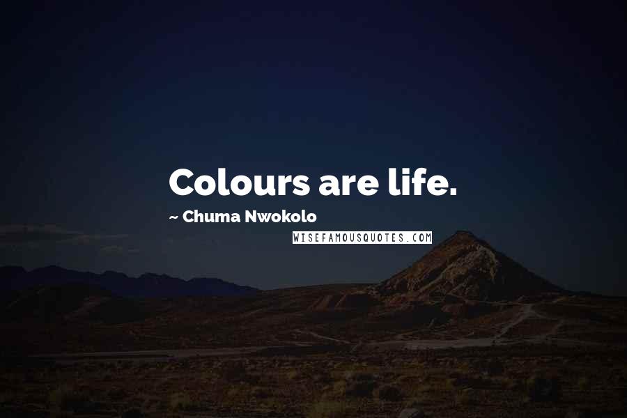 Chuma Nwokolo Quotes: Colours are life.