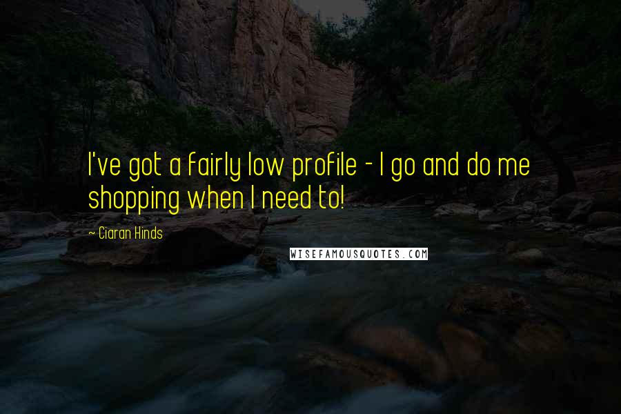Ciaran Hinds Quotes: I've got a fairly low profile - I go and do me shopping when I need to!