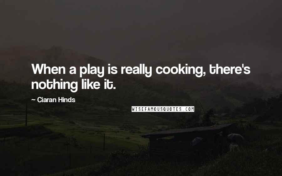 Ciaran Hinds Quotes: When a play is really cooking, there's nothing like it.
