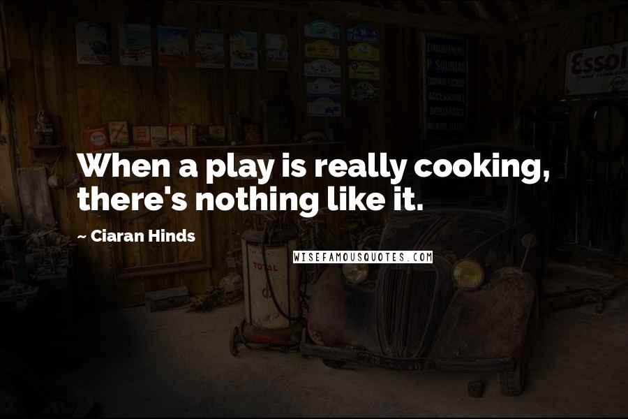 Ciaran Hinds Quotes: When a play is really cooking, there's nothing like it.