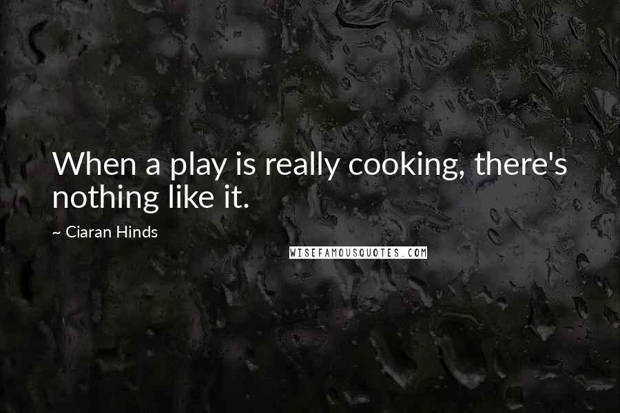 Ciaran Hinds Quotes: When a play is really cooking, there's nothing like it.