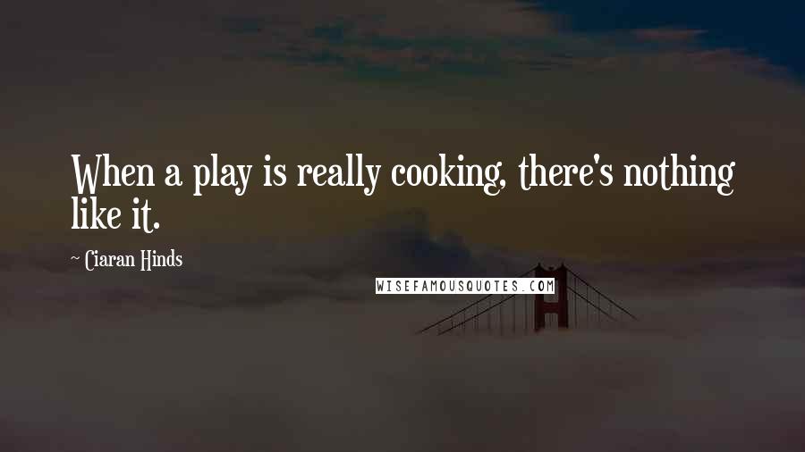 Ciaran Hinds Quotes: When a play is really cooking, there's nothing like it.