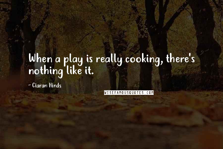 Ciaran Hinds Quotes: When a play is really cooking, there's nothing like it.