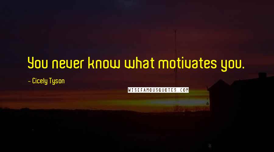 Cicely Tyson Quotes: You never know what motivates you.