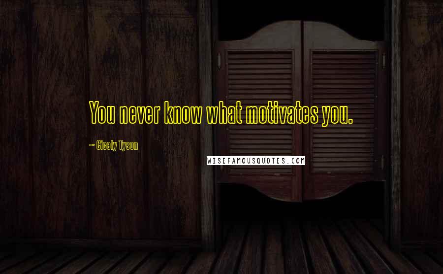 Cicely Tyson Quotes: You never know what motivates you.