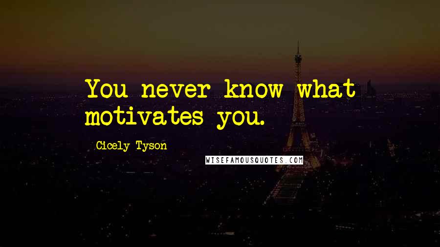 Cicely Tyson Quotes: You never know what motivates you.