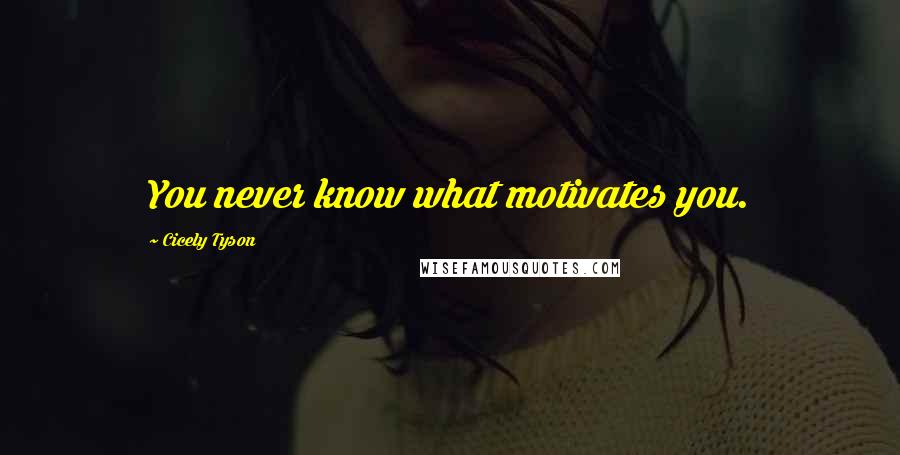 Cicely Tyson Quotes: You never know what motivates you.