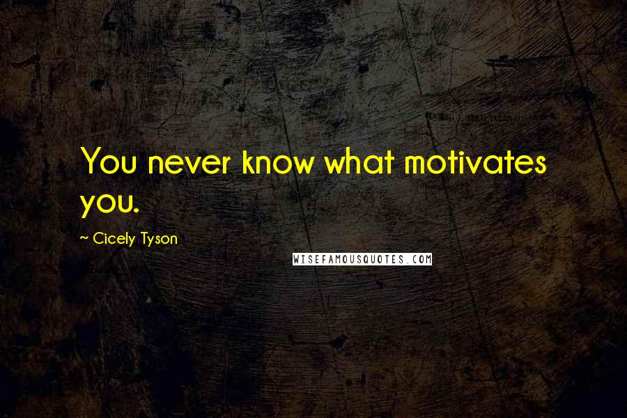 Cicely Tyson Quotes: You never know what motivates you.