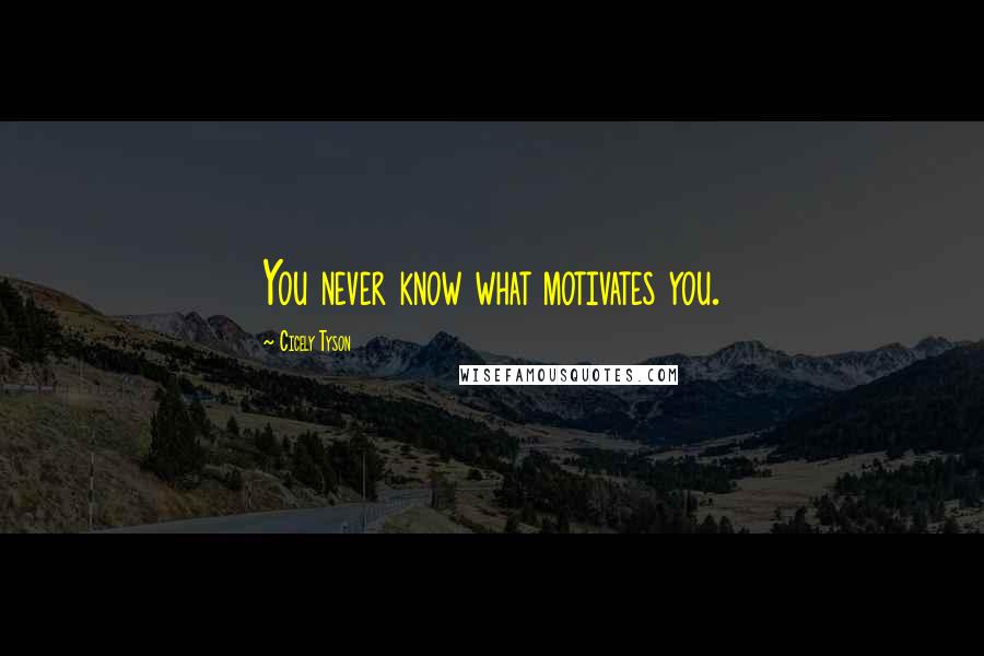 Cicely Tyson Quotes: You never know what motivates you.