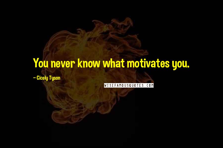 Cicely Tyson Quotes: You never know what motivates you.