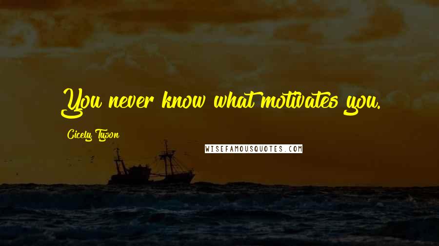 Cicely Tyson Quotes: You never know what motivates you.