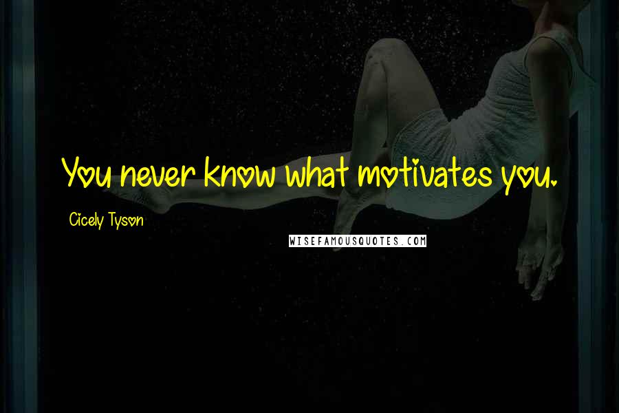 Cicely Tyson Quotes: You never know what motivates you.
