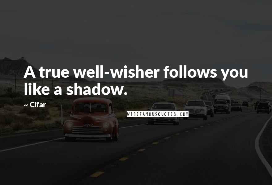 Cifar Quotes: A true well-wisher follows you like a shadow.