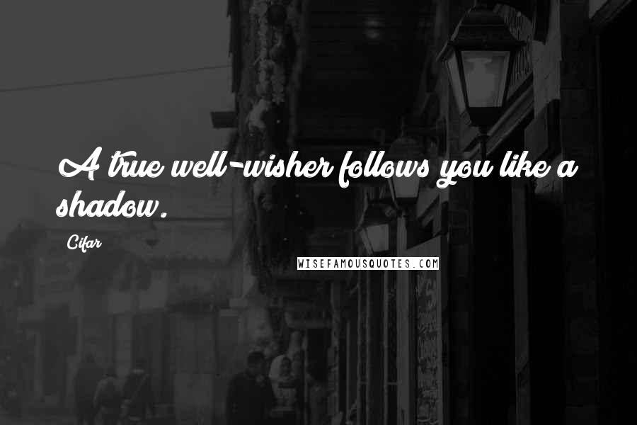 Cifar Quotes: A true well-wisher follows you like a shadow.