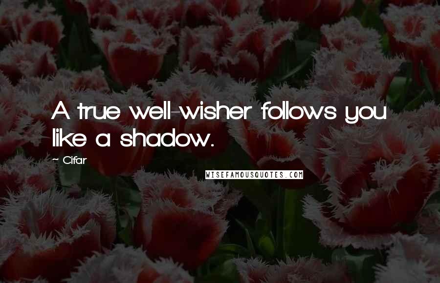 Cifar Quotes: A true well-wisher follows you like a shadow.