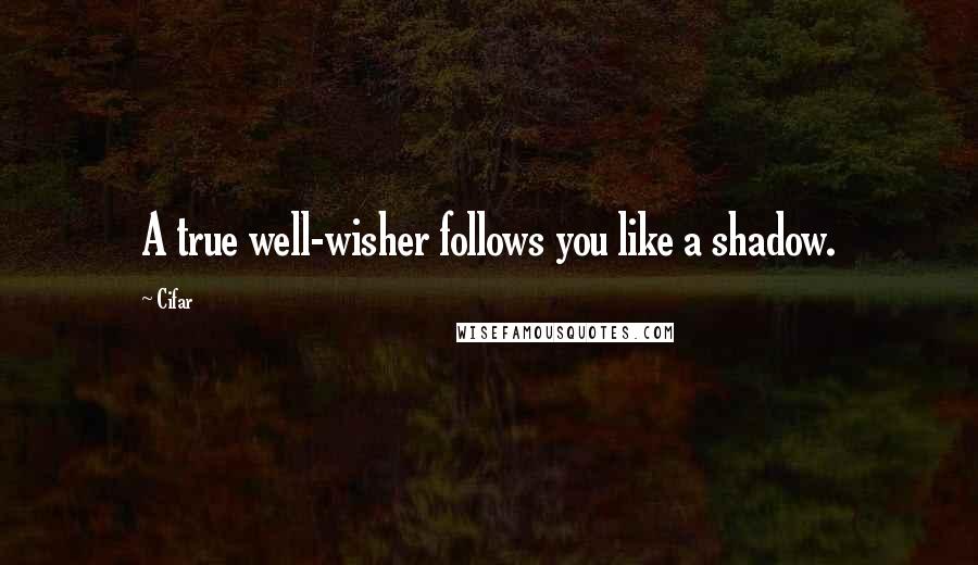 Cifar Quotes: A true well-wisher follows you like a shadow.