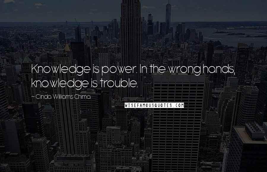 Cinda Williams Chima Quotes: Knowledge is power. In the wrong hands, knowledge is trouble.