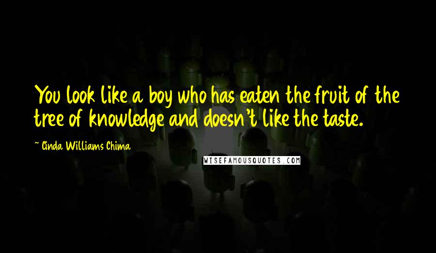 Cinda Williams Chima Quotes: You look like a boy who has eaten the fruit of the tree of knowledge and doesn't like the taste.