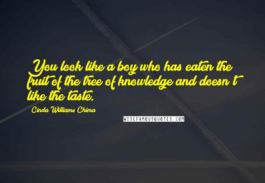 Cinda Williams Chima Quotes: You look like a boy who has eaten the fruit of the tree of knowledge and doesn't like the taste.