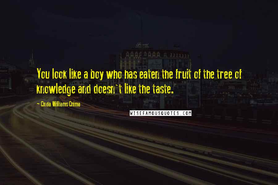 Cinda Williams Chima Quotes: You look like a boy who has eaten the fruit of the tree of knowledge and doesn't like the taste.