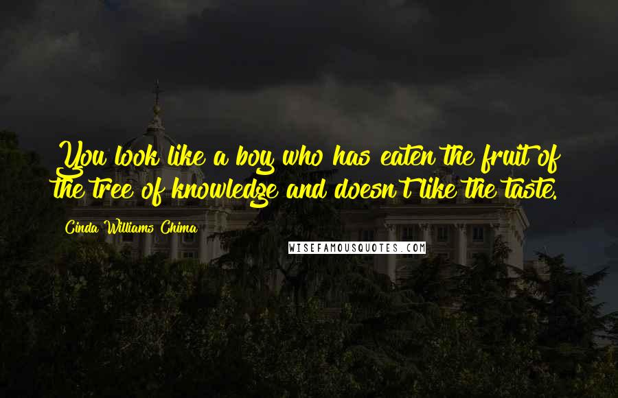 Cinda Williams Chima Quotes: You look like a boy who has eaten the fruit of the tree of knowledge and doesn't like the taste.