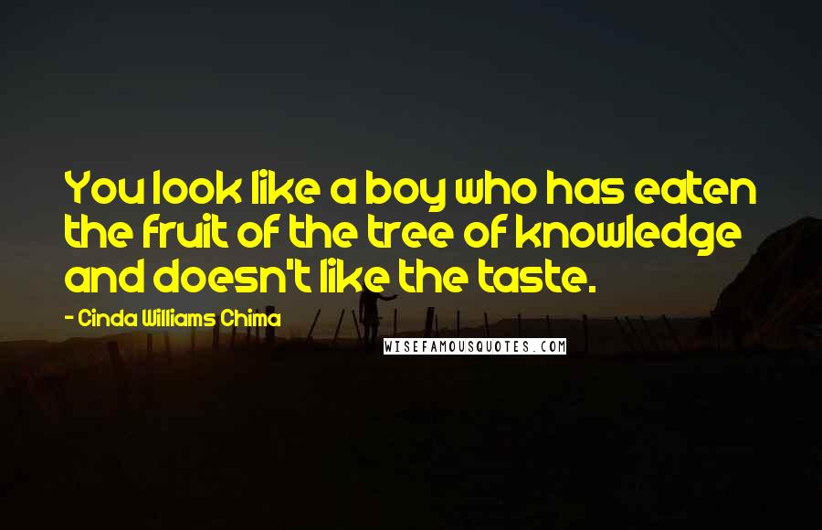 Cinda Williams Chima Quotes: You look like a boy who has eaten the fruit of the tree of knowledge and doesn't like the taste.