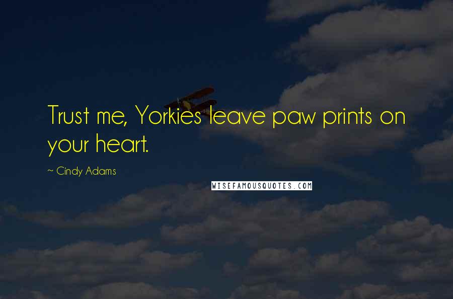 Cindy Adams Quotes: Trust me, Yorkies leave paw prints on your heart.