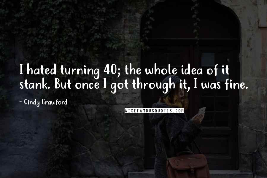 Cindy Crawford Quotes: I hated turning 40; the whole idea of it stank. But once I got through it, I was fine.