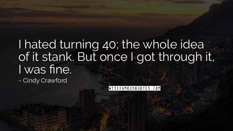 Cindy Crawford Quotes: I hated turning 40; the whole idea of it stank. But once I got through it, I was fine.