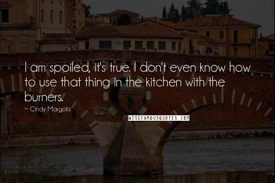 Cindy Margolis Quotes: I am spoiled, it's true. I don't even know how to use that thing in the kitchen with the burners.