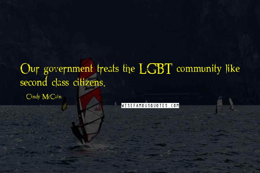 Cindy McCain Quotes: Our government treats the LGBT community like second-class citizens.