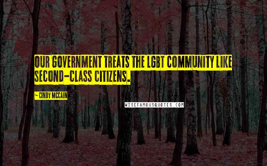 Cindy McCain Quotes: Our government treats the LGBT community like second-class citizens.